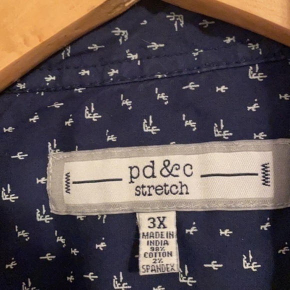 PD&C NAVY BUTTON DOWN SHIRT 3X - Picture 2 of 3